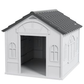 Cozy Pet House Water-Resistant Indoor/Outdoor Puppy Shelter Gray for Small/Medium Dogs Easy to Install