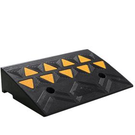 Rubber Curb Ramp 4.25" Rise Height Sidewalk Curb Ramp, 11.8" Width 19.7" Length Driveway Ramp for Curb, 15T Heavy Duty Rubber Ramp for Forklifts