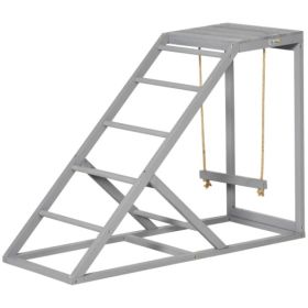 Swing Set With Chicken Perch And Hen Ladder, Chicken Coop Toys (Option: Grey)