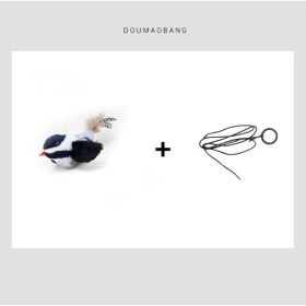 Cute Bird Design Cat Teaser Toy, SimulationParrot Cat Teaser Toy, Interactive Cat Teaser Toy,Pet Supplies Catbirdtoy Catnip (Option: Black white)