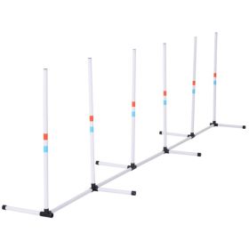 Sturdy Dog Weaves Poles Pet Speed and Agility Equipment Dogs Obstacle Outdoor w/ Storage Bag (Option: White-150x150x930 mm)