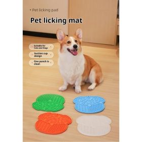 Lick Mat For Dogs And Cats Dog Slow Feeder Mat With Strong Suction (Option: Blue)