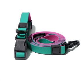Waterproof Wear-Resistant & Tear-Proof Two-color honeycomb embossed traction rope set  Anti-Slip Buckle Easy-to-Clean 4.92FT Adjustable Length Be (Color: green-purple, size: 1.5cm*150cm)