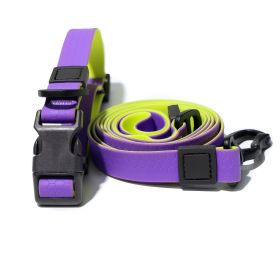 Waterproof Wear-Resistant & Tear-Proof Two-color honeycomb embossed traction rope set  Anti-Slip Buckle Easy-to-Clean 4.92FT Adjustable Length Be (Color: Purple-yellow, size: 1.5cm*150cm)